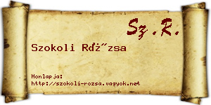 Szokoli Rózsa névjegykártya