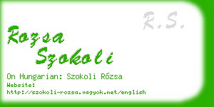 rozsa szokoli business card